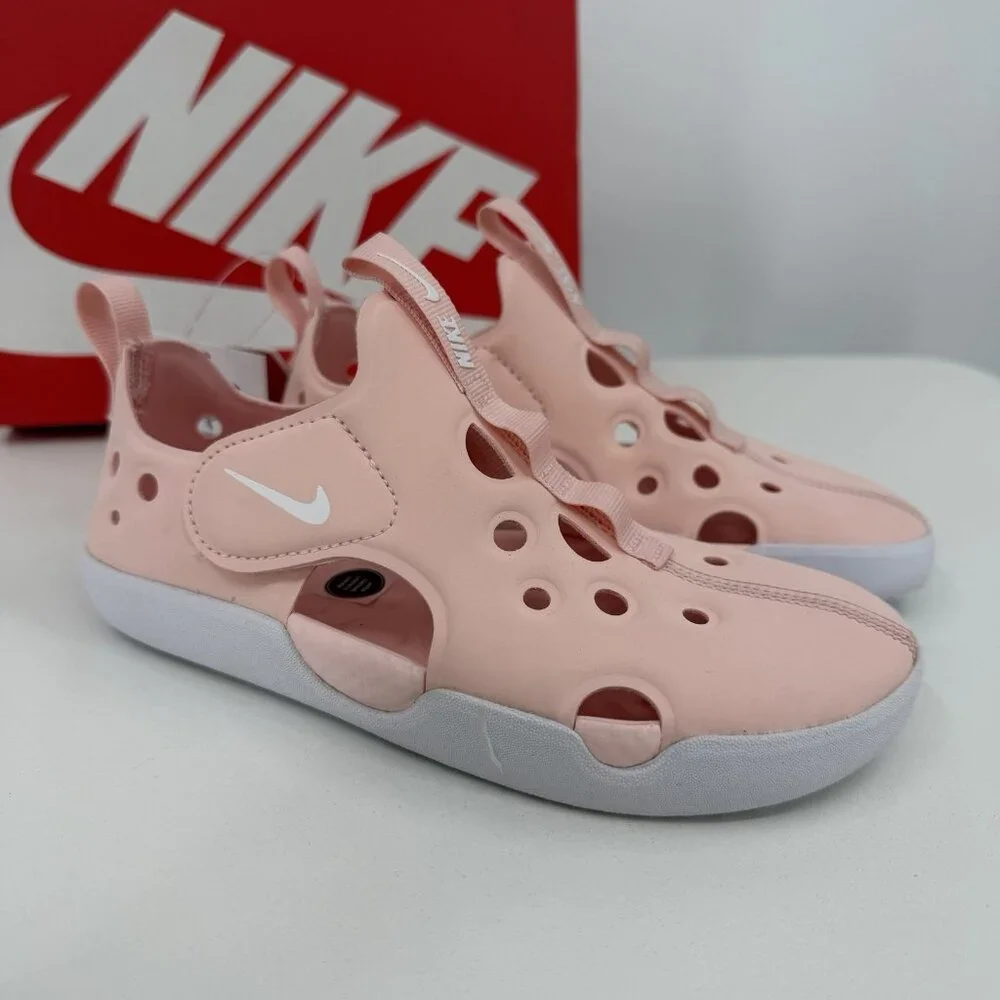 Nike Sunray Protect 4 Water Shoes Sandals sz 2 Youth Girl Pink/White Closed Toe